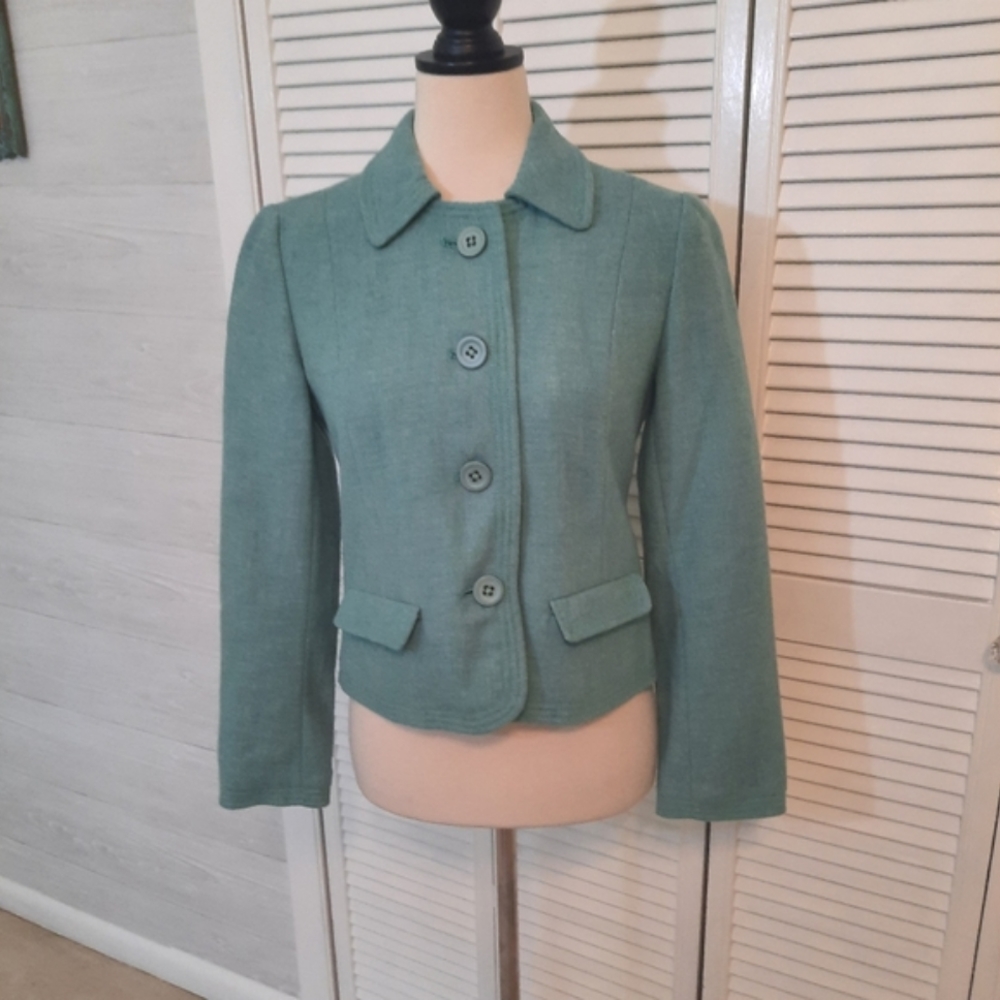 GAP vintage wool fitted mint jacket coat sz 2 *R - Picture 2 of 6